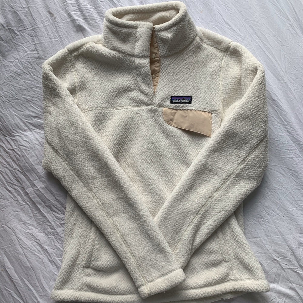 Cream Patagonia Re-Tool Snap-T Fleece Pullover